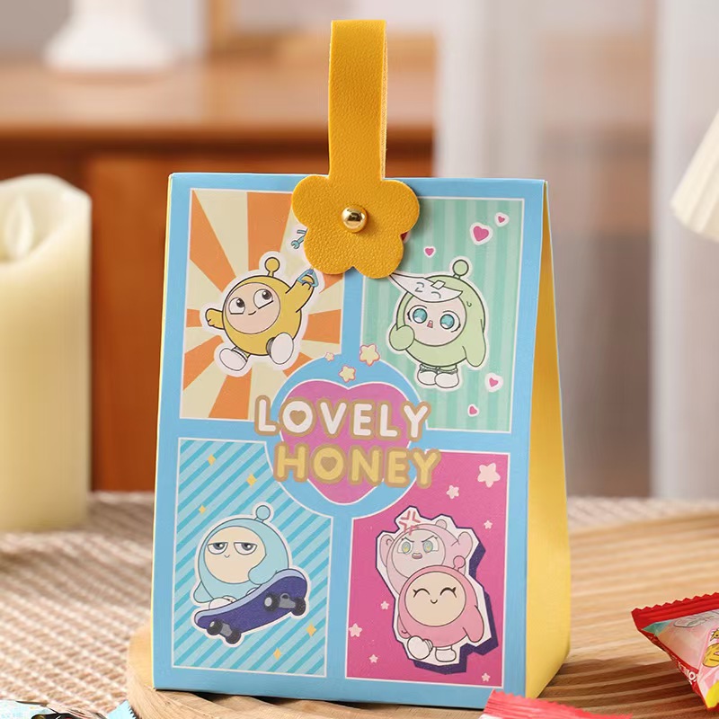 儿童满月喜糖盒宝宝生日礼盒卡通空盒子周岁礼物伴手礼手提回礼盒