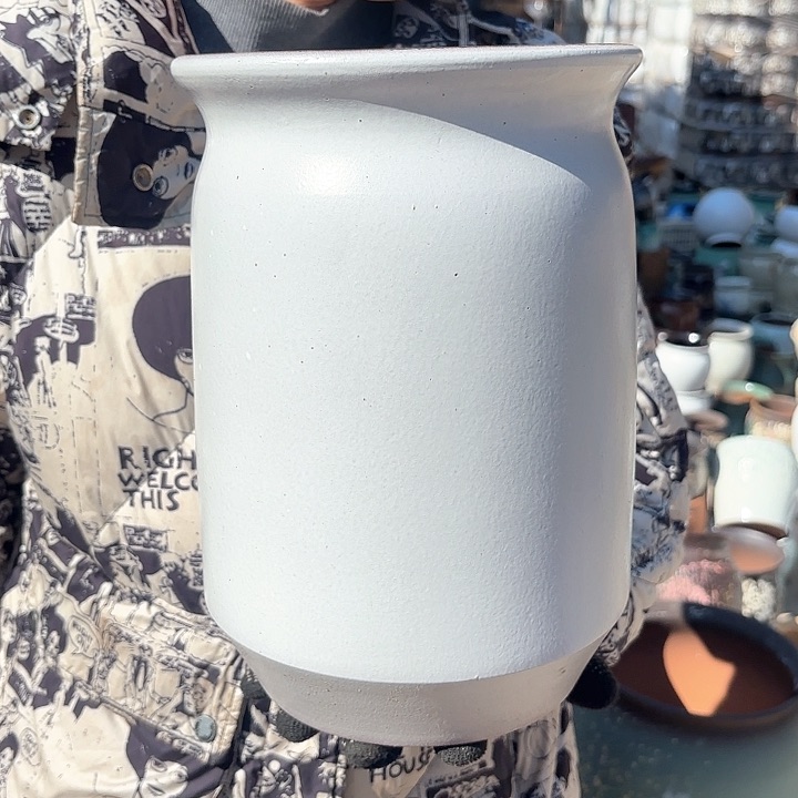 红陶白直口径19高度29