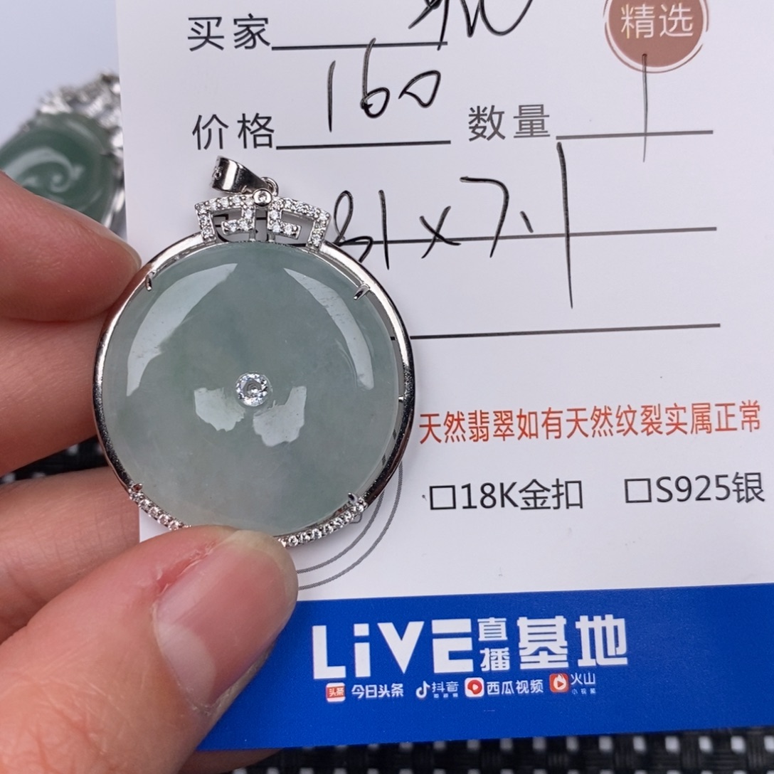 光***园翡翠银S925镶嵌颈饰