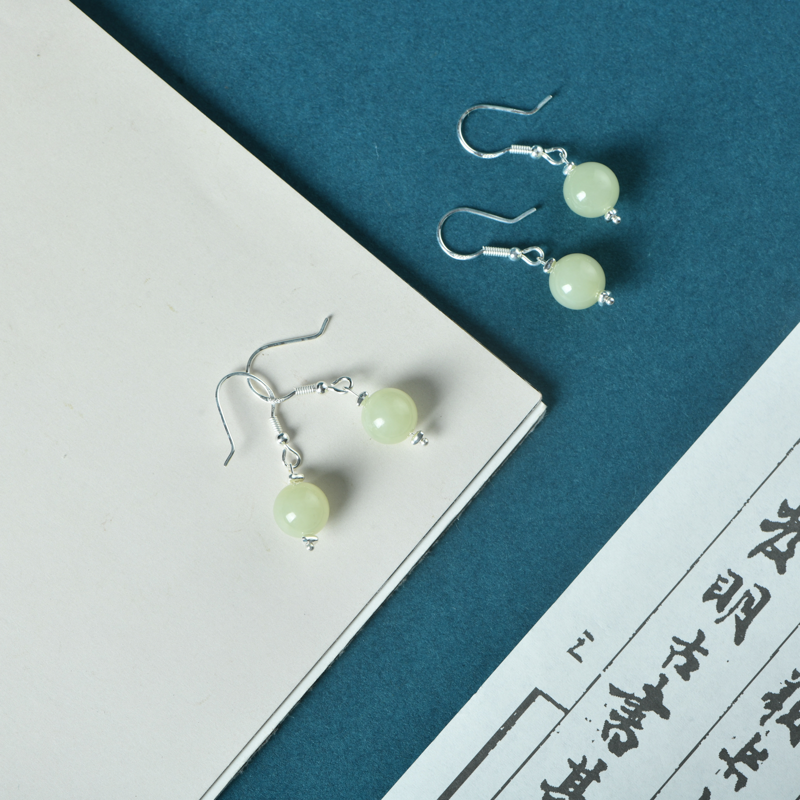 和田玉黄口料1.0耳坠一对（多样性发其一）