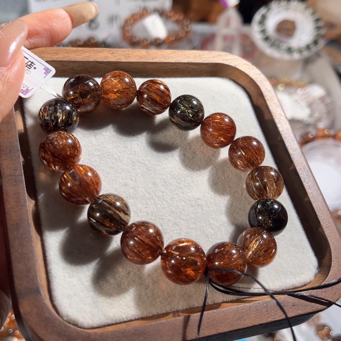 ****晚手链水晶未镶嵌黑金超13m