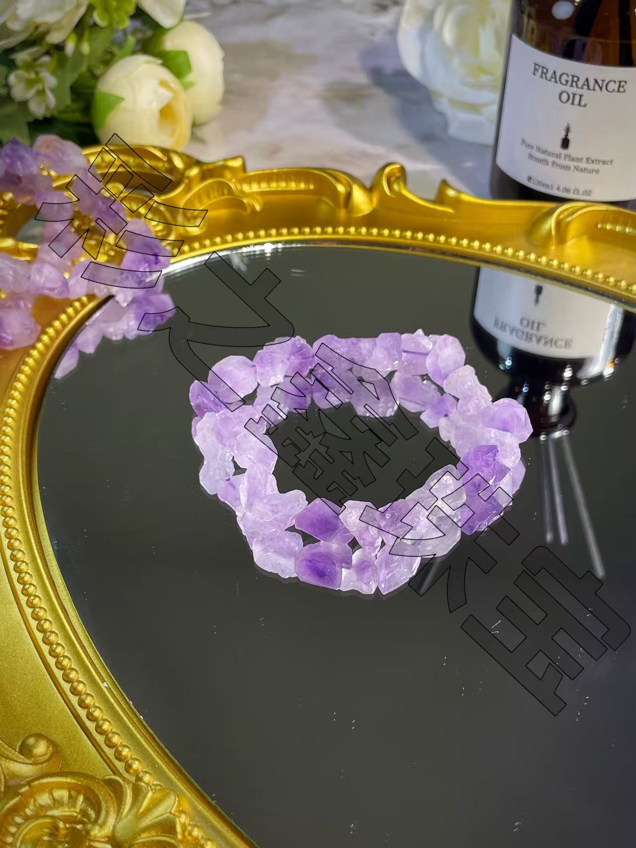 纯天然紫水晶碎石 不规则手串 多样性发一