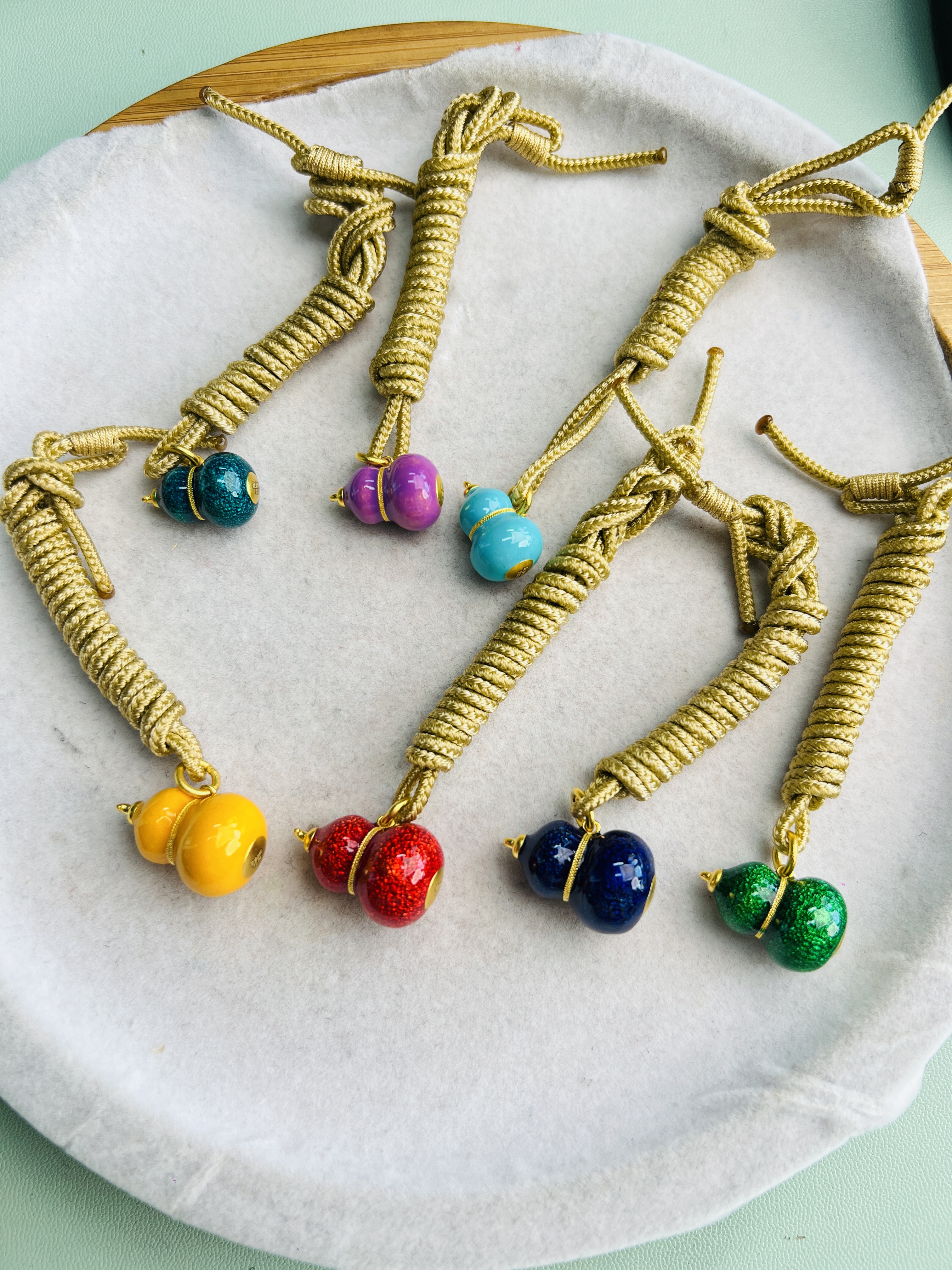 水贝黄金 足金葫芦七色珐琅彩巫是云黄金文玩808/克 多样性发一