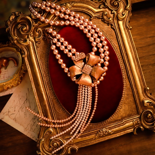 合金锆石项链 中古首饰 复古手工百搭 经典首饰 项链