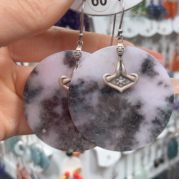 【闪购商品】翡翠耳饰银S925镶嵌耳饰