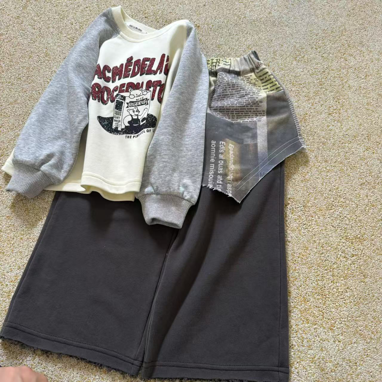 小鹿慕水 25秋 套装女童卡通圆领卫衣95568 屁帘直筒裤95569