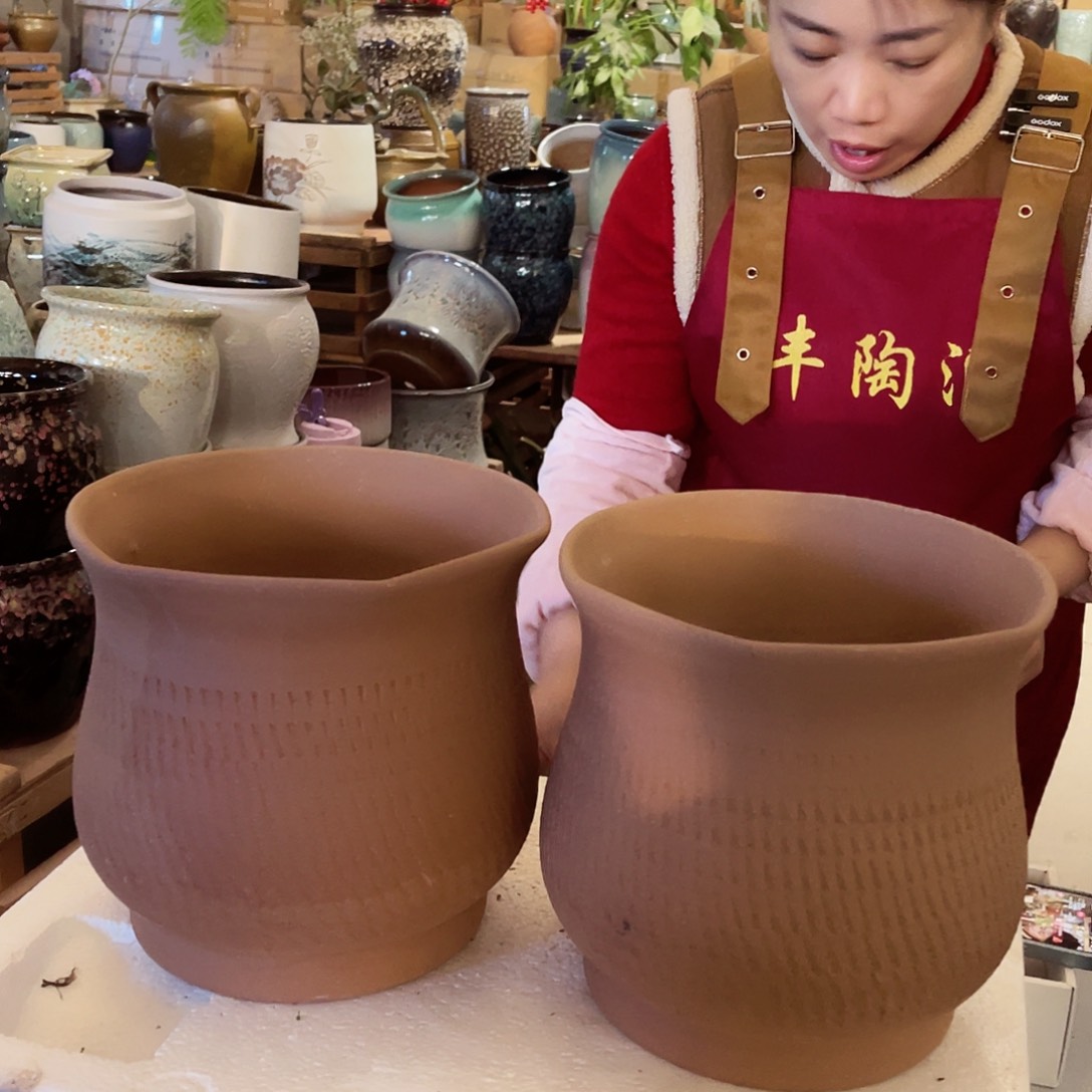 紫砂花盆高度20口径21