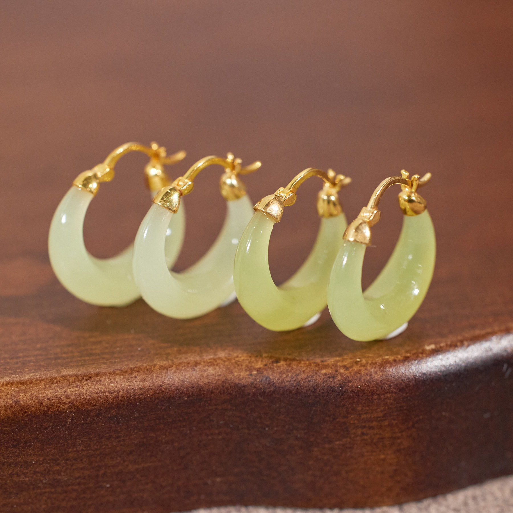 【歪歪】秋黄*和田玉耳饰*18K金镶嵌（多样性发其一）W8811