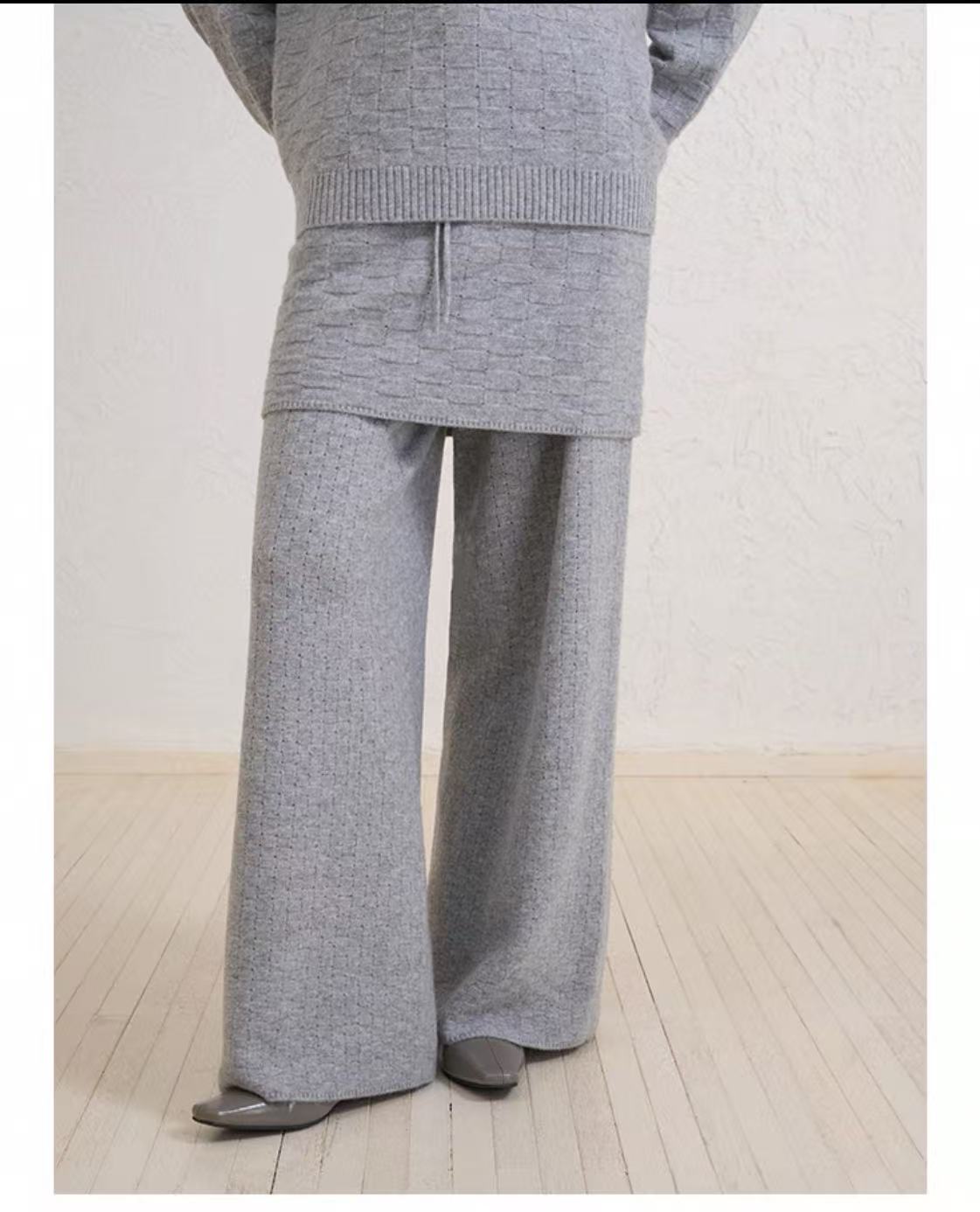 【张羽推荐】觉织Sensiyarn 竹艺羊毛针织直筒长款抽绳松紧宽松显瘦