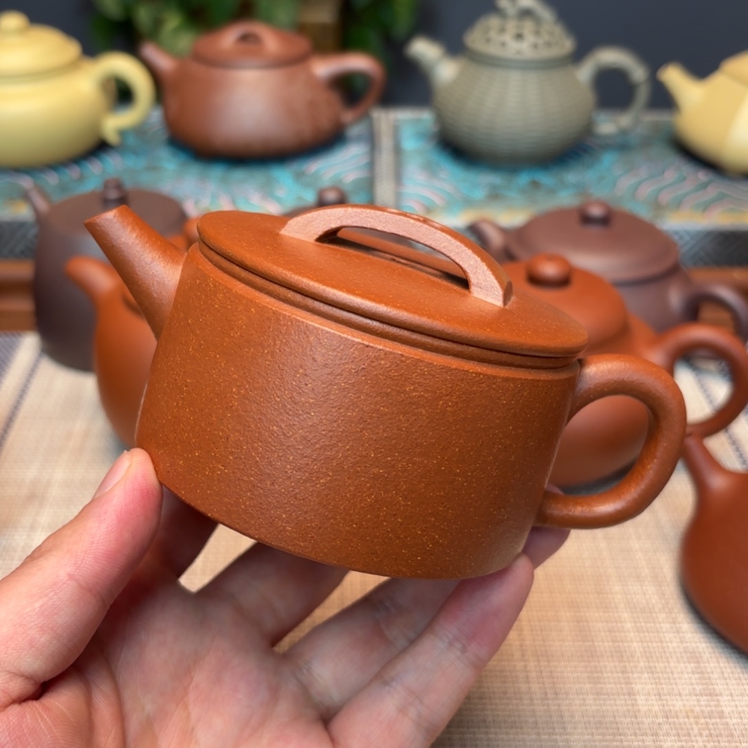 紫砂茶壶宜兴紫砂微瑕汉瓦口盖