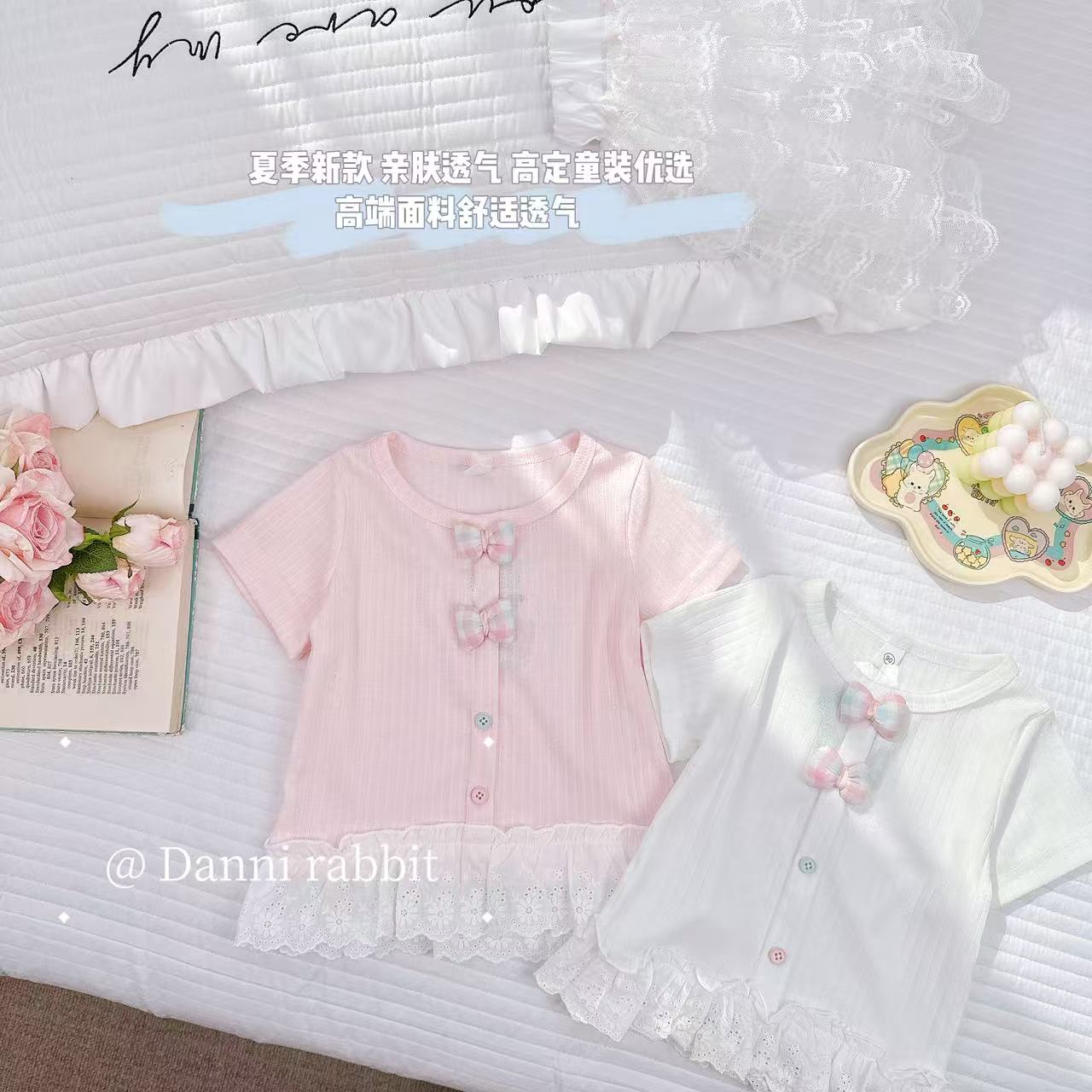 【Dannirabbit】*洋气花边+立体蝴蝶结*女童汉服T恤 X-7219