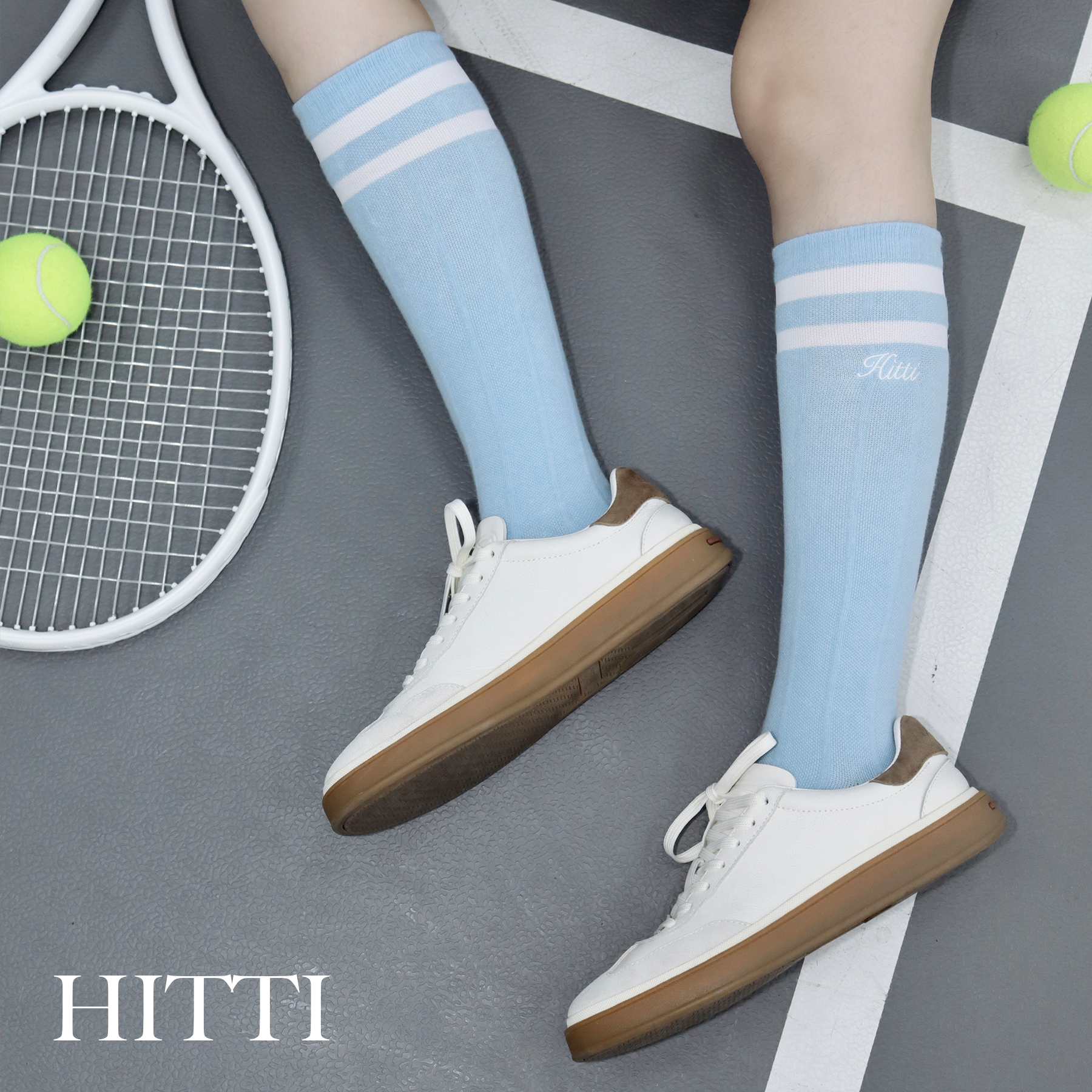 Hitti运动袜长筒袜运动袜子夏季透气不闷汗网球高尔夫运动袜