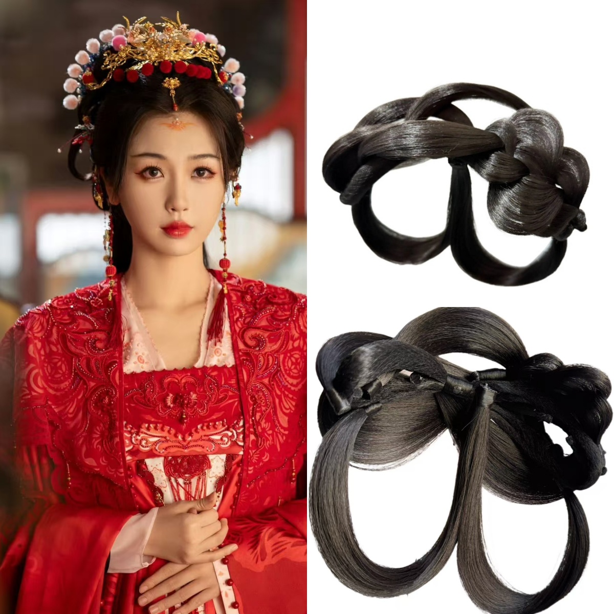 蓝熙亚莉 炒饭团 珂珂髻 支撑环可调节全发丝 日常款古风汉服发髻