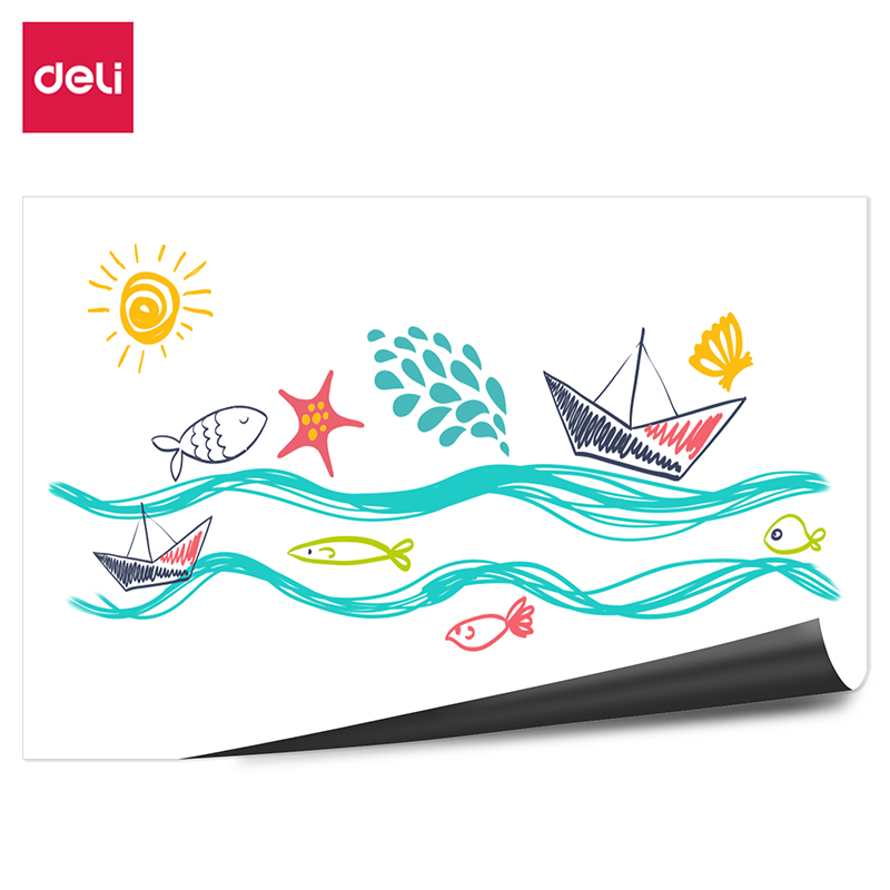 【直播】得力MF1224可移除双面胶软铁白板600*450MM(白色)