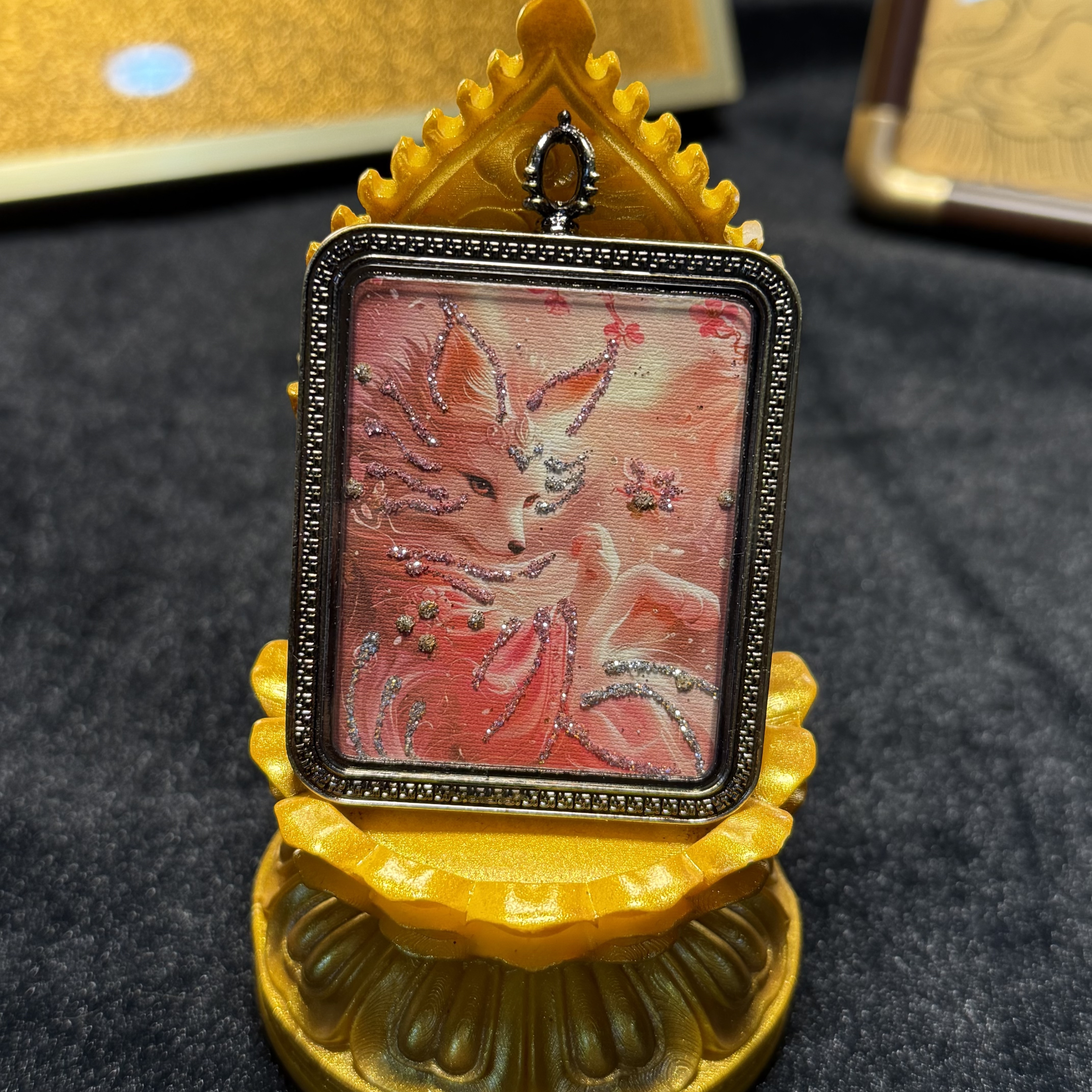 九尾狐仙-手工唐卡不带绳