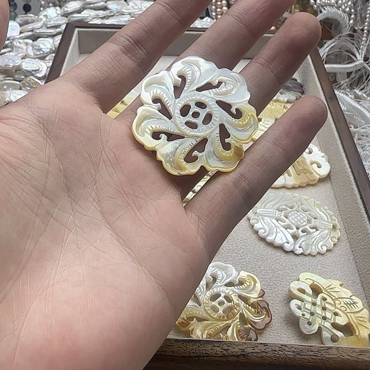 文***n未镶嵌淡水珍珠半成品一个雕刻件