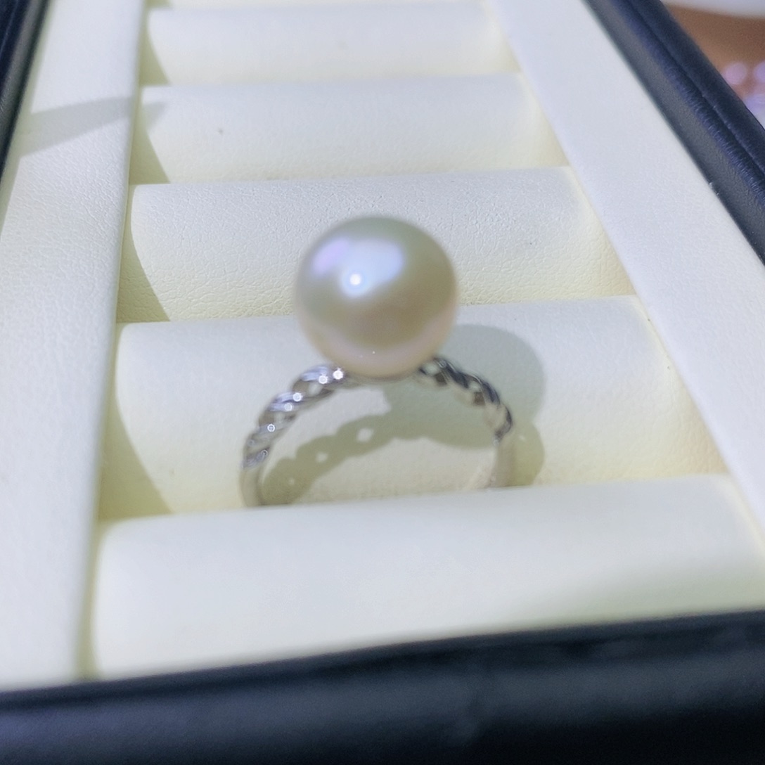 淡水珍珠戒指银S925镶嵌