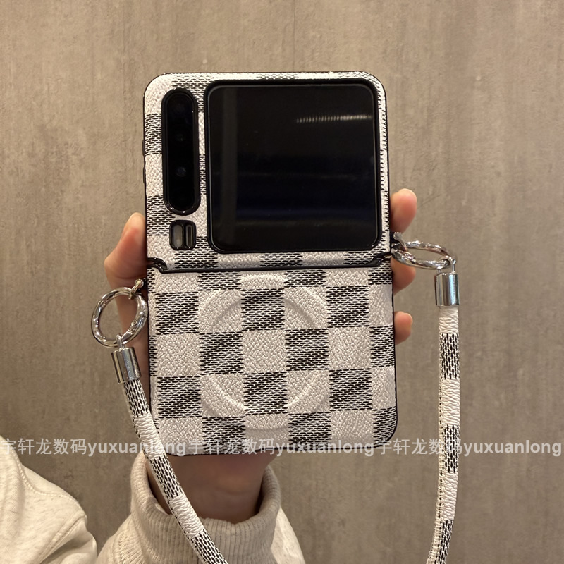 折叠屏手机壳格子纹防摔超薄经典商务男女通用适用华为puarx小米