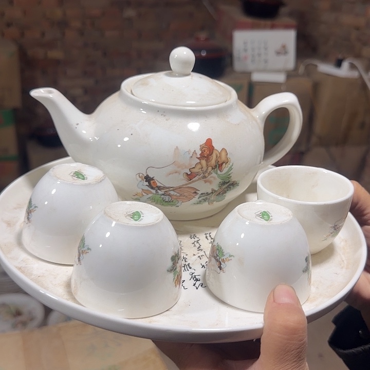 库存微瑕三打白骨精多空茶壶容量800