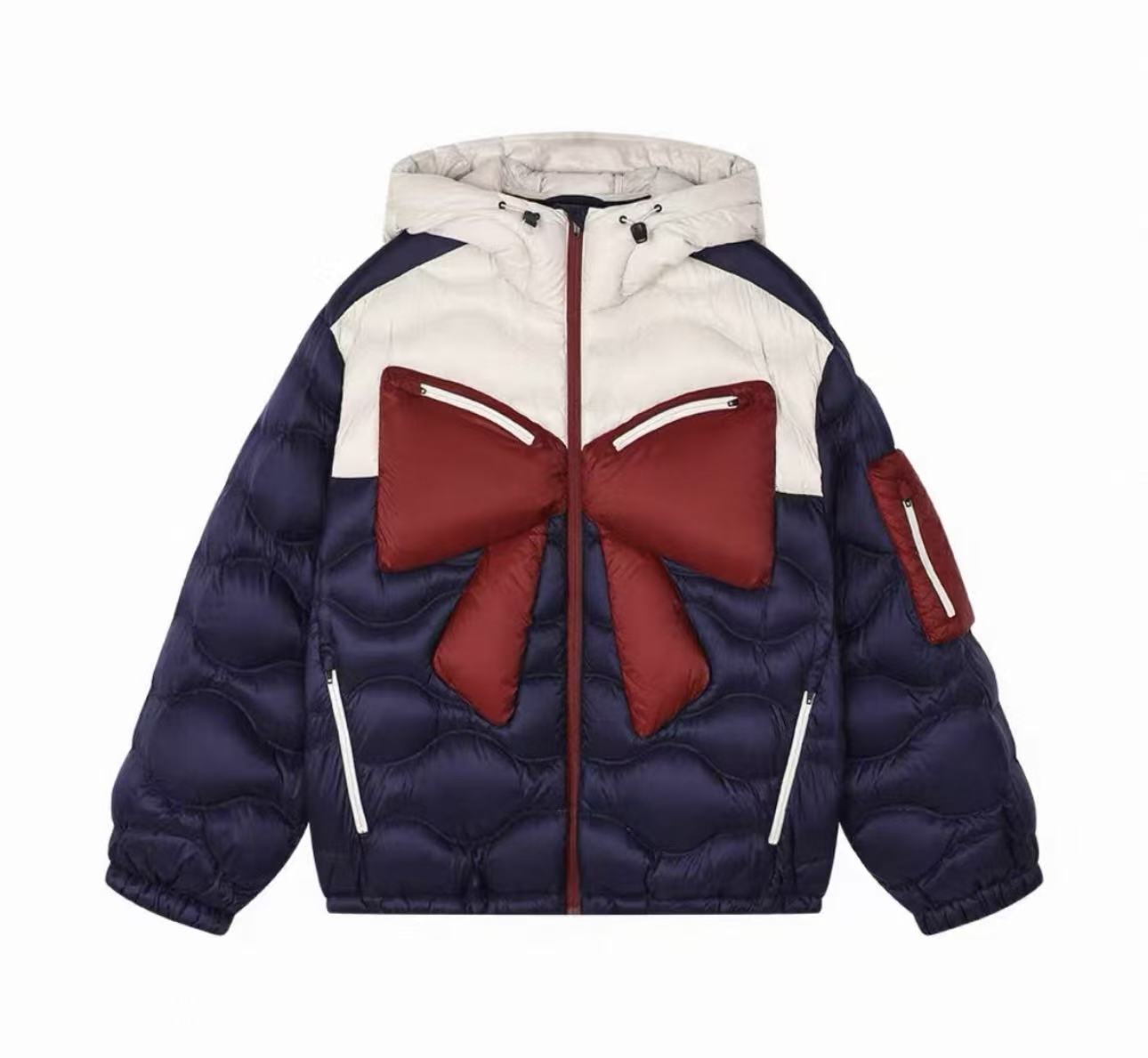 【D308】2025冬季新款经典蝴蝶结户外羽绒服