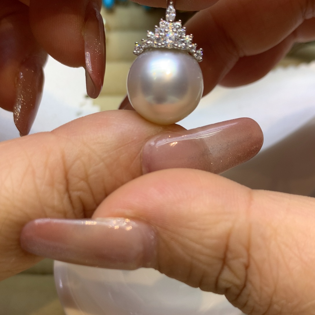 颈饰银S925镶嵌海水珍珠