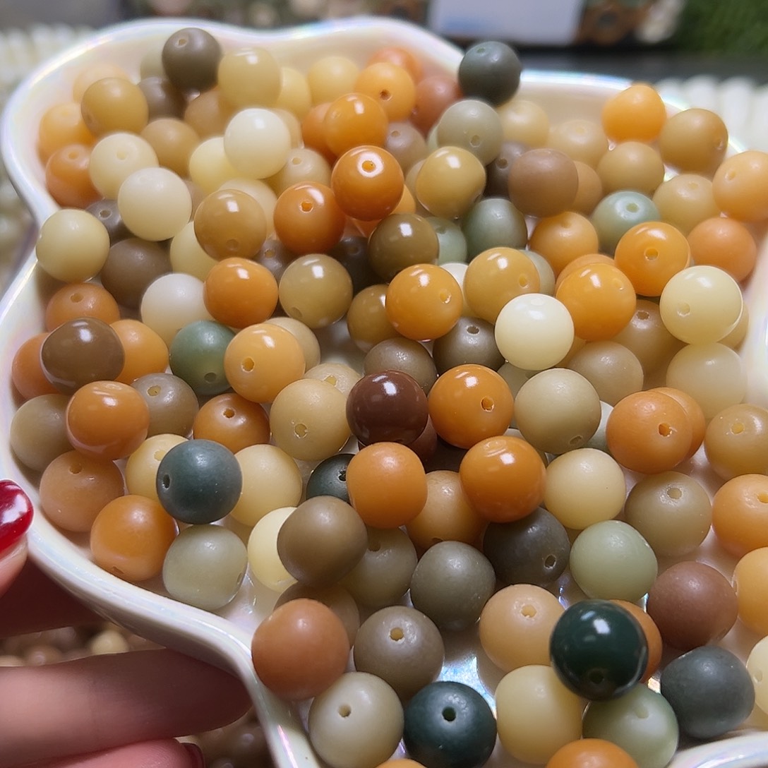 菩提根/象牙果吊坠120颗卡13唐三彩平果干磨