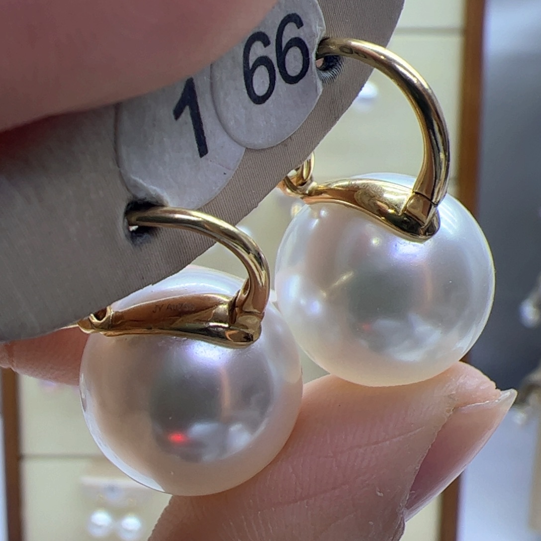 淡水珍珠耳饰18K金镶嵌