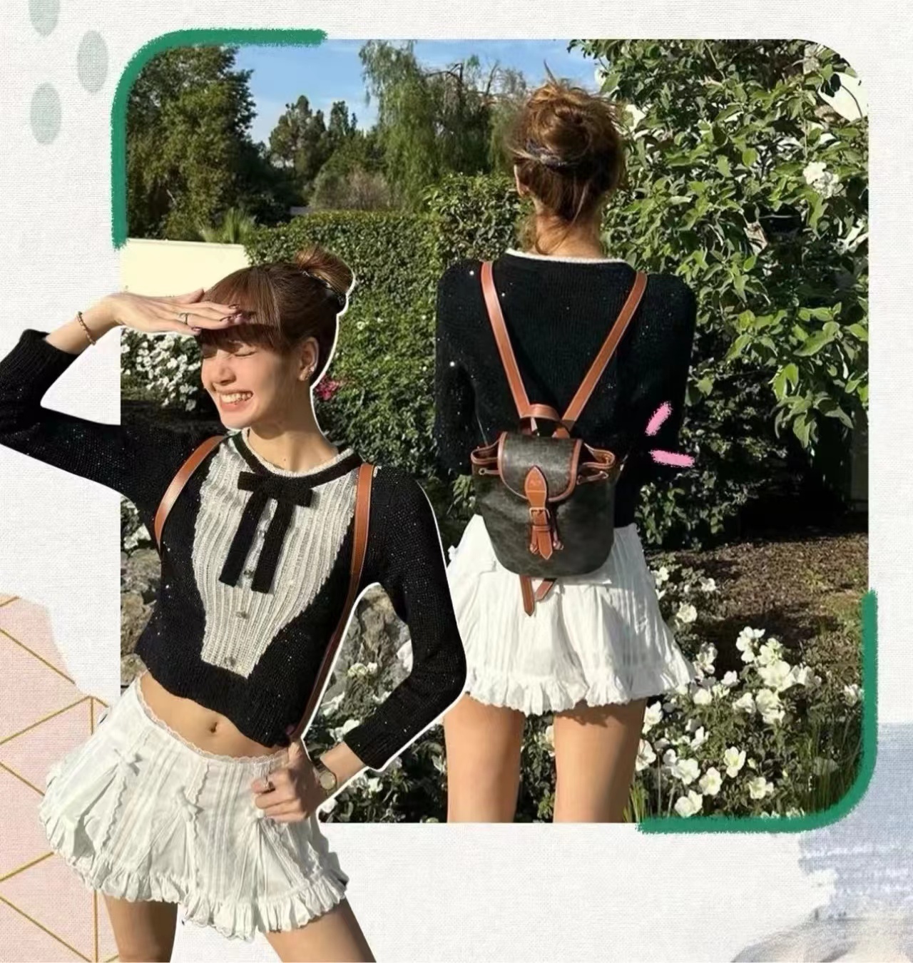 95新 Celine/思琳 老花 双肩包  17cm 12163198