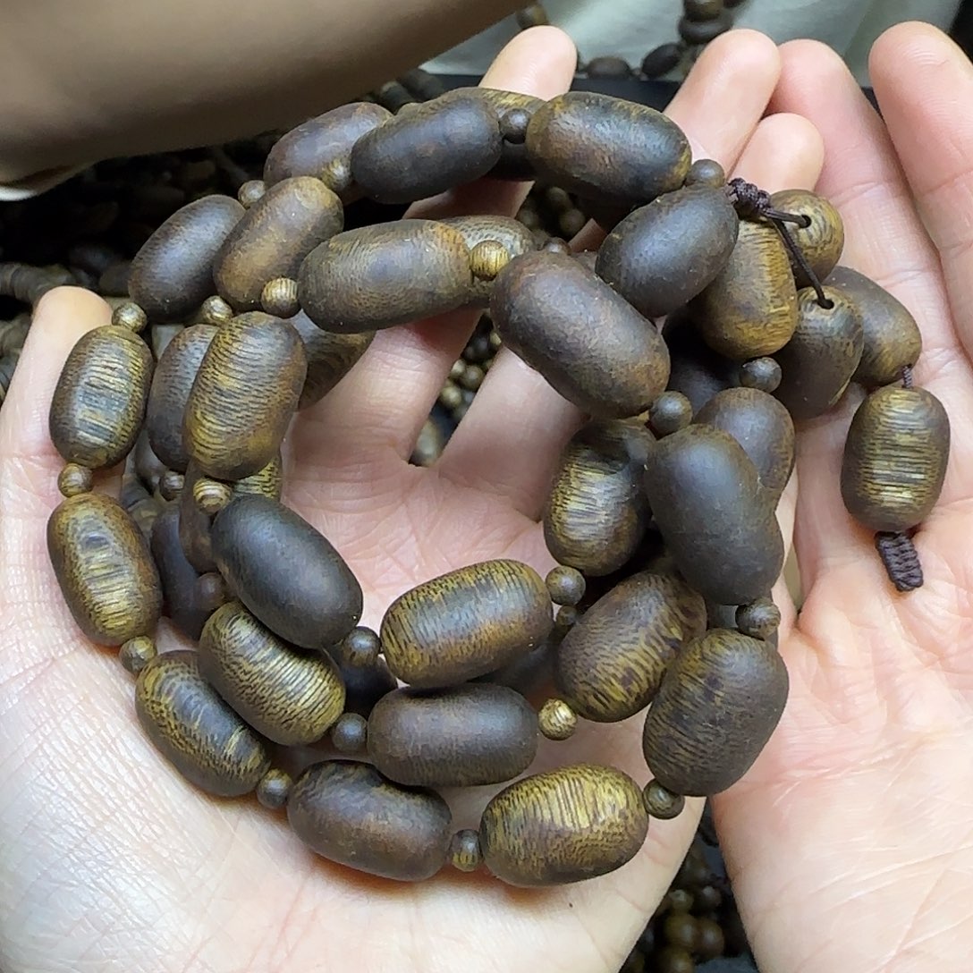 手串沉香+999分沉油叶子1.2留疤多圈55克加