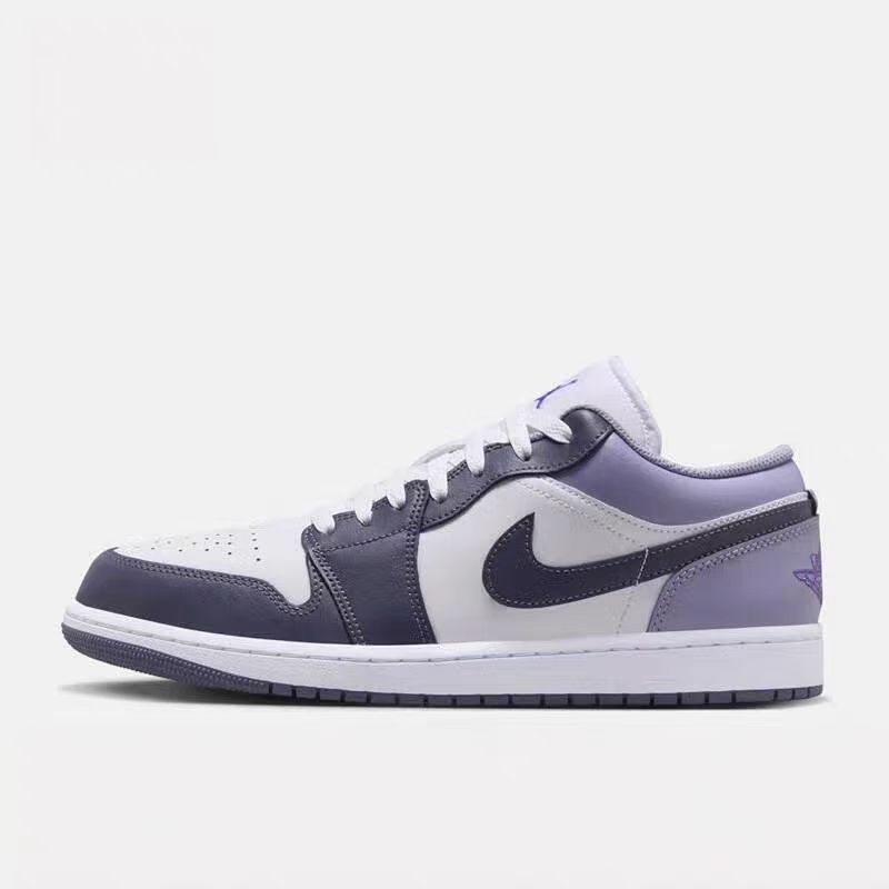 NIKE/耐克男鞋 AIR JORDAN 1 紫白色低帮运动休闲板鞋 553558-145