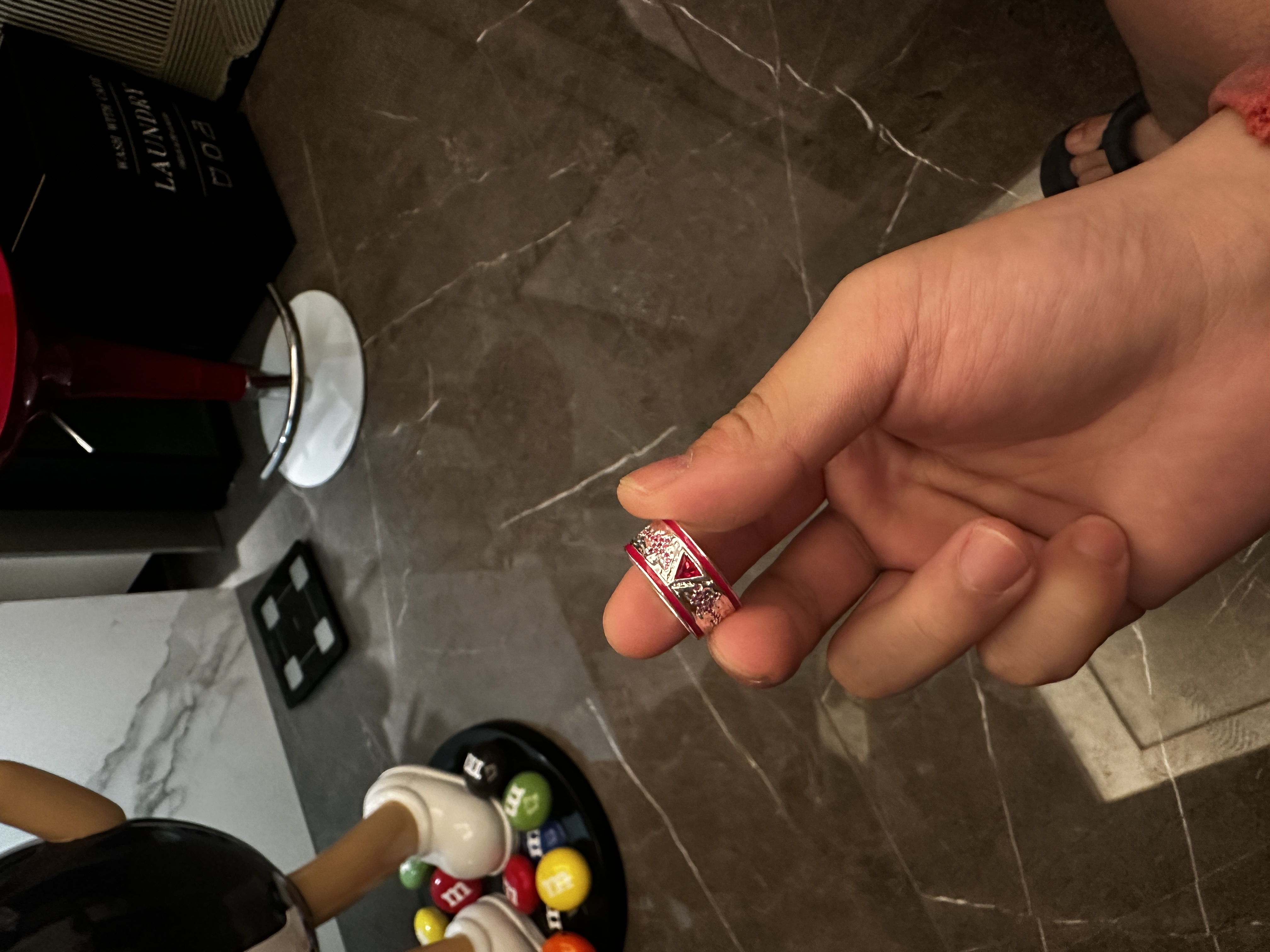 合金戒指 【涅槃 冰雪鸳鸯 魔威戒指】银色三角红锆戒指国潮风发字