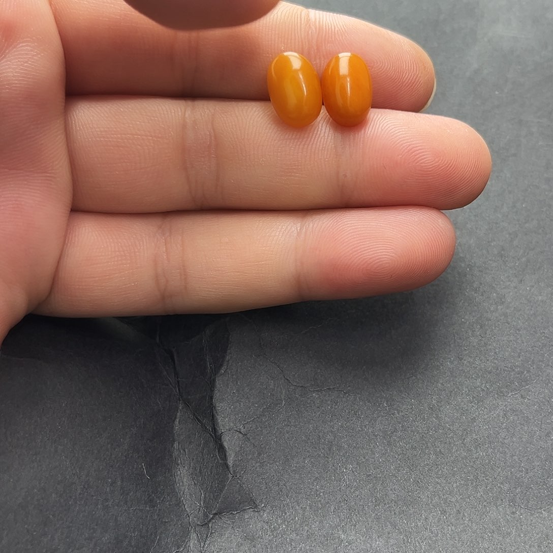 未镶嵌琥珀裸石琥珀耳钉