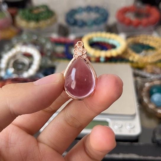 水晶颈饰合金矿坑81微瑕处理介意勿拍