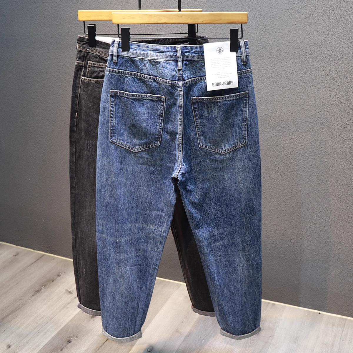 2025春秋新款潮牌复古牛仔裤男高街直筒宽松锥形哈伦裤潮流长裤子