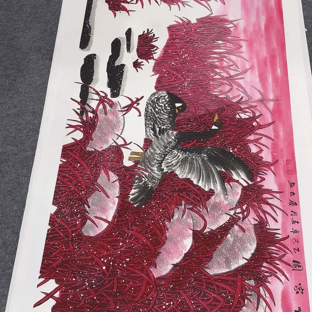 国画今天上午国画作品展示