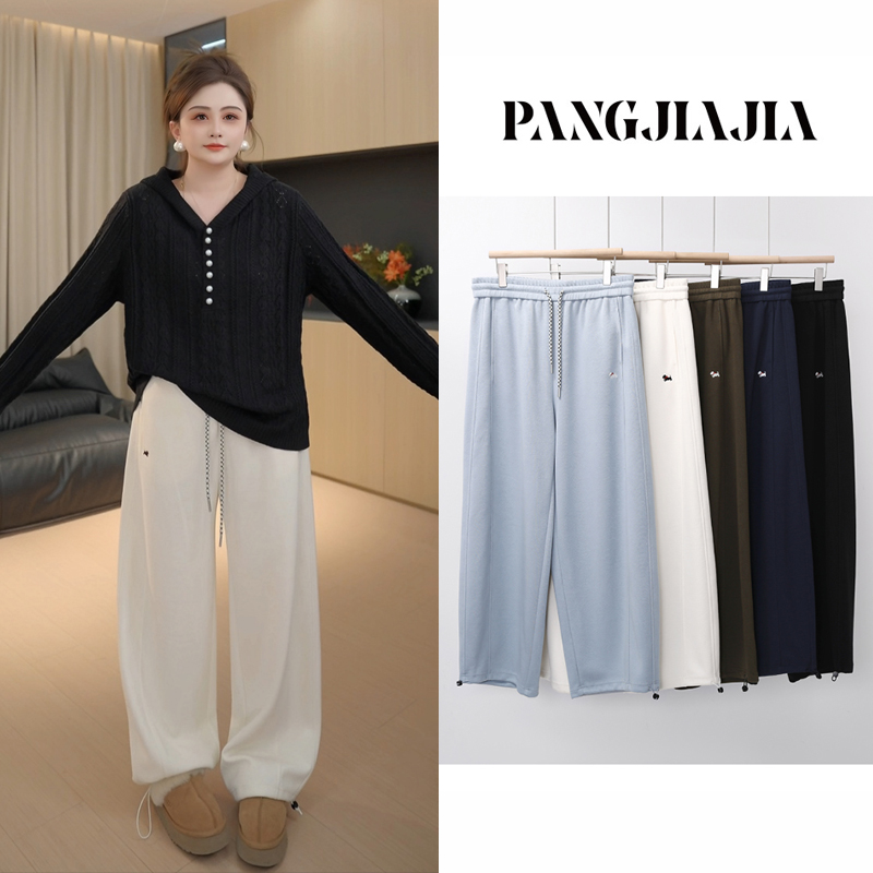 【胖佳佳】现货~小狗裤 加厚卫裤秋冬高腰百搭休闲长裤H625K15334