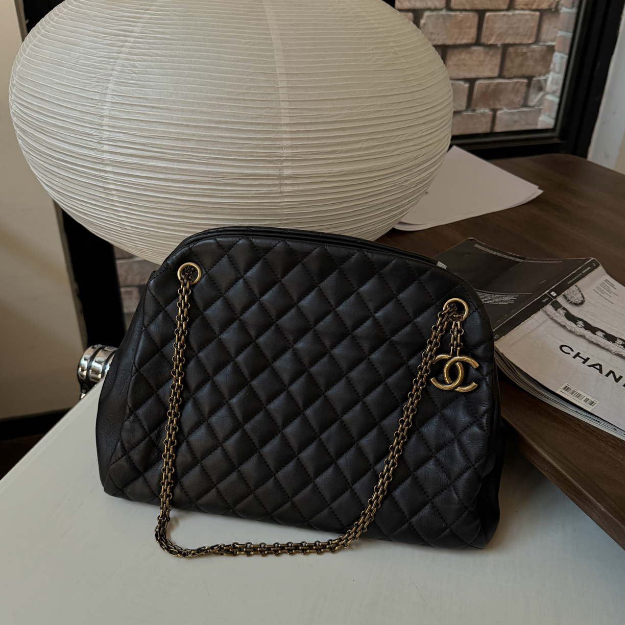 95新 Chanel/香奈儿 Chanel黑金保龄雕花链