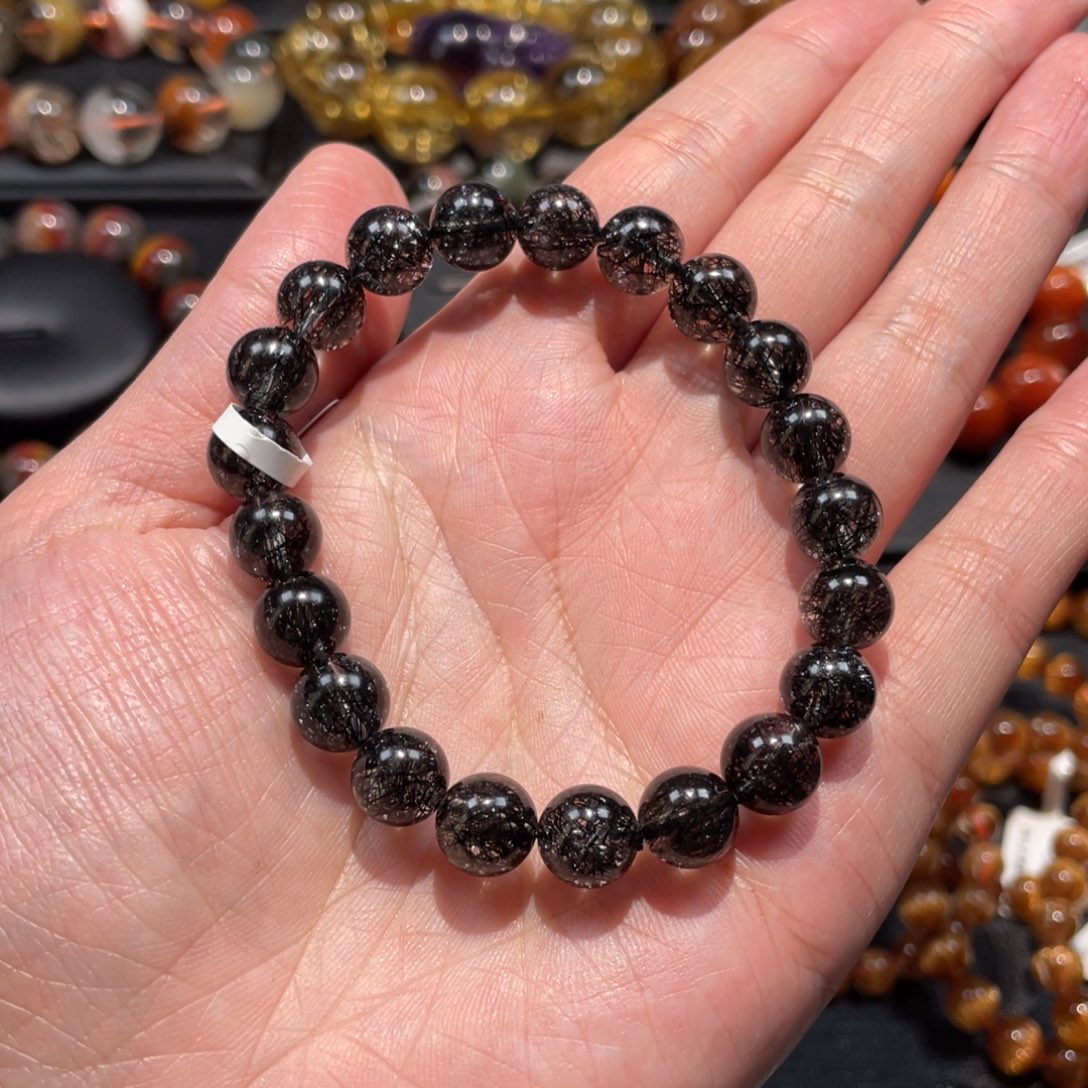 手链未镶嵌水晶S****?黑发晶9mm