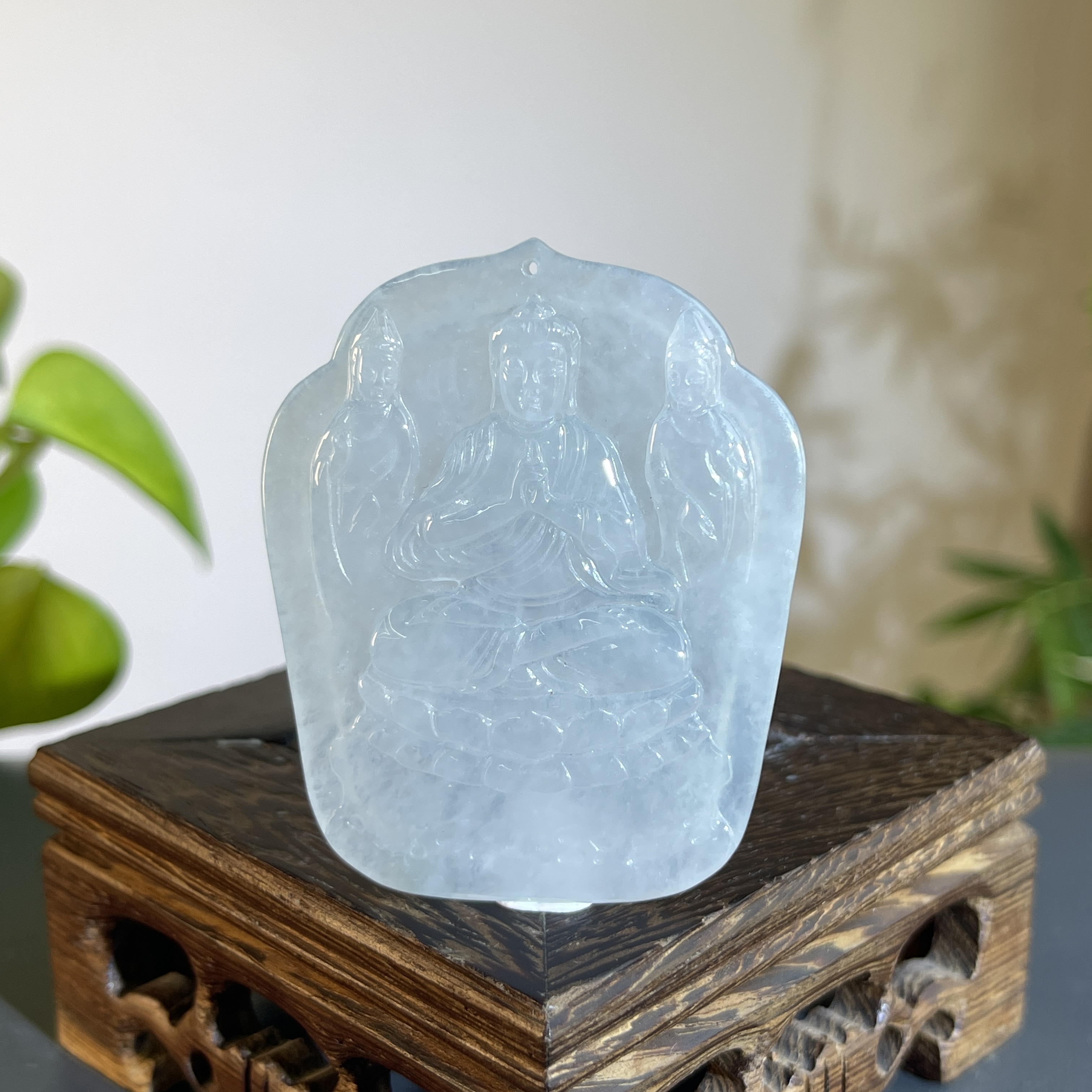 JTW25-112 天然缅甸A货翡翠  阿弥陀佛