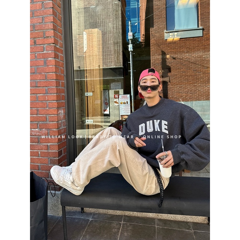 威廉威【灰色星期五】混纱棉400克重复古袖型大廓形刺绣卫衣D302