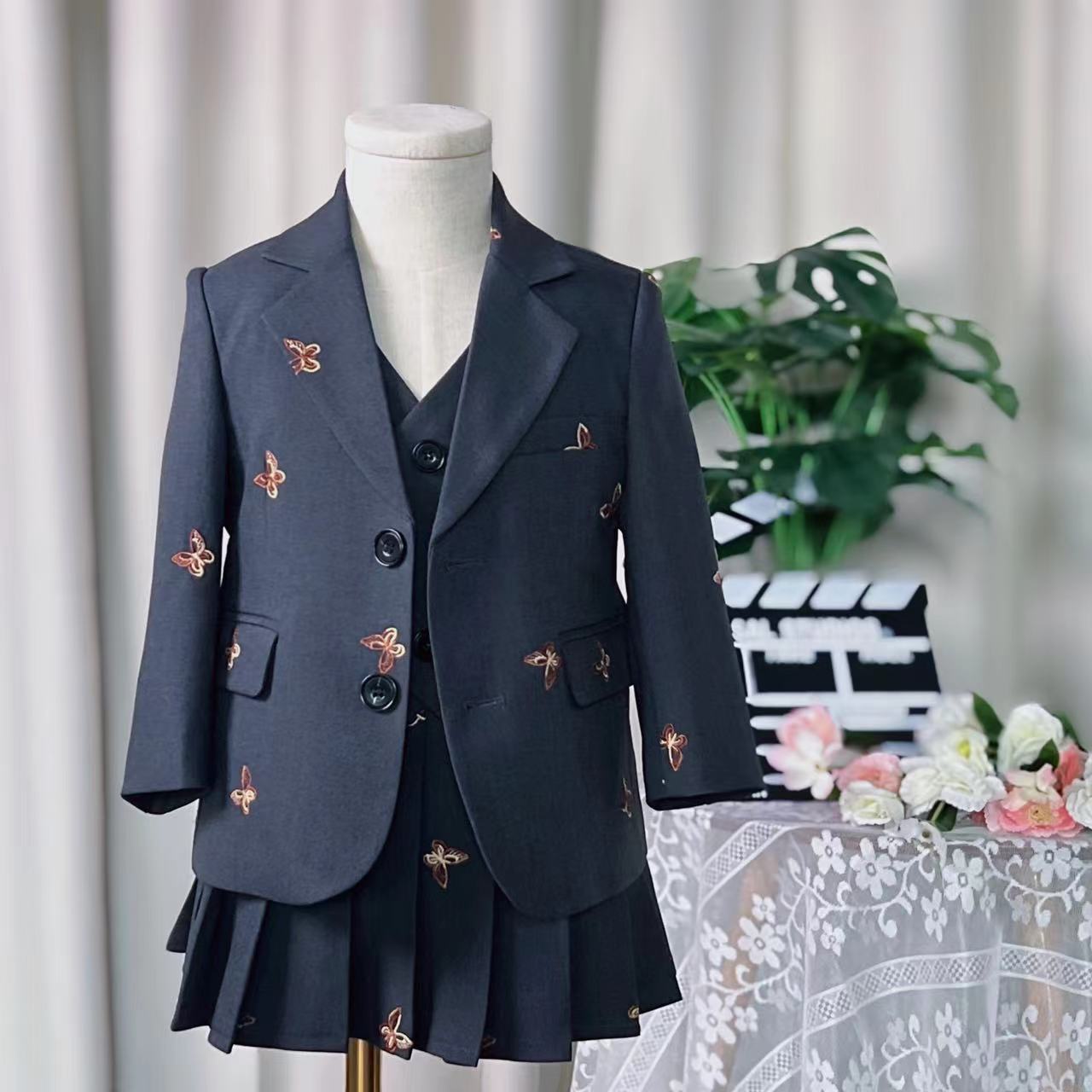 儿童西装套装礼服男女童春秋新款高级感西服套装礼服