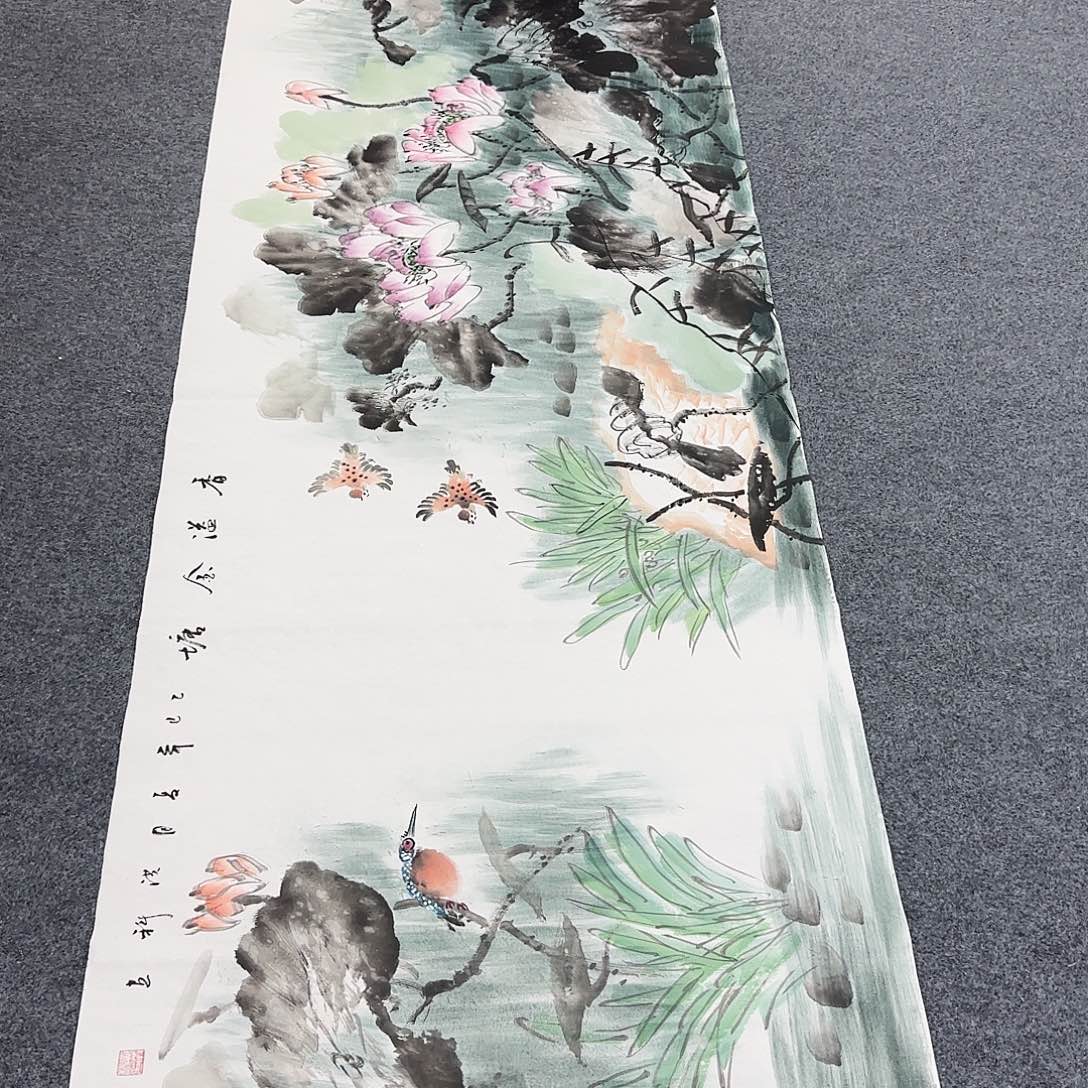 国画作品小姐姐放漏中