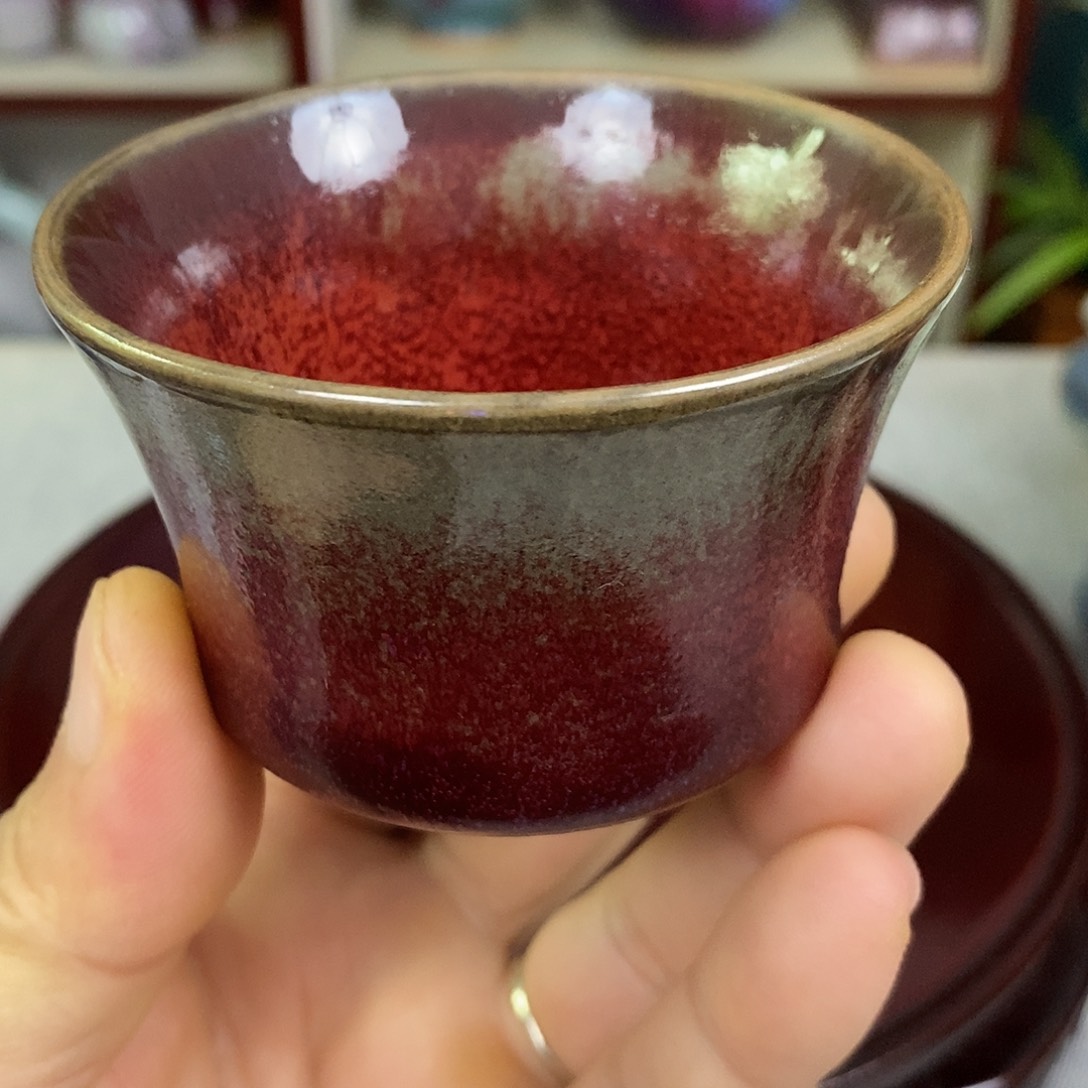 杯钧瓷主人杯高温窑变马蹄杯