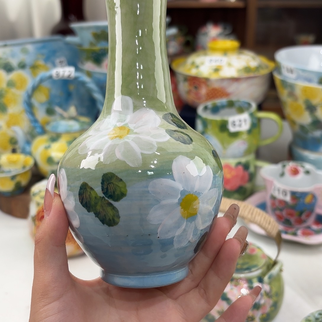 瓷片景德镇手绘高温釉下彩陶瓷茶具