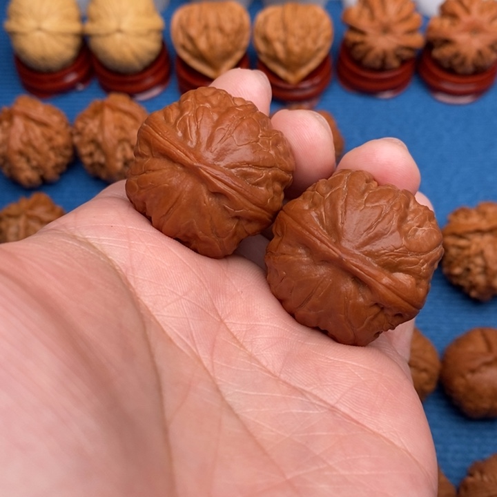 小***竹把件文玩核桃方墩