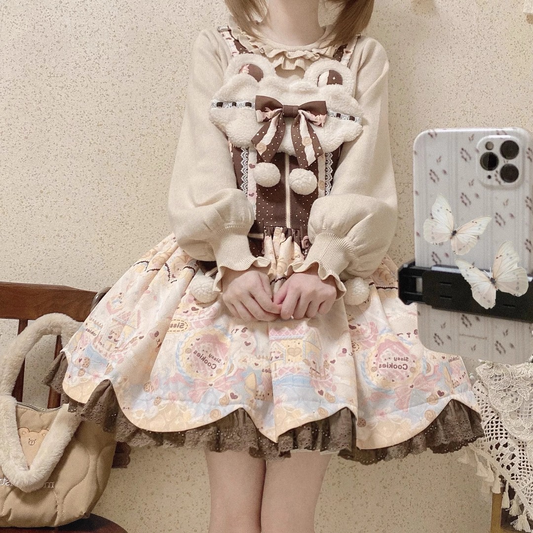 现货你算哪块小熊饼干- 原创Lolita甜呲背带