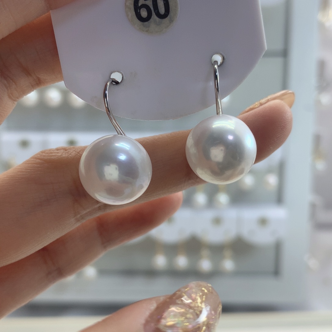 淡水珍珠耳饰银S925镶嵌