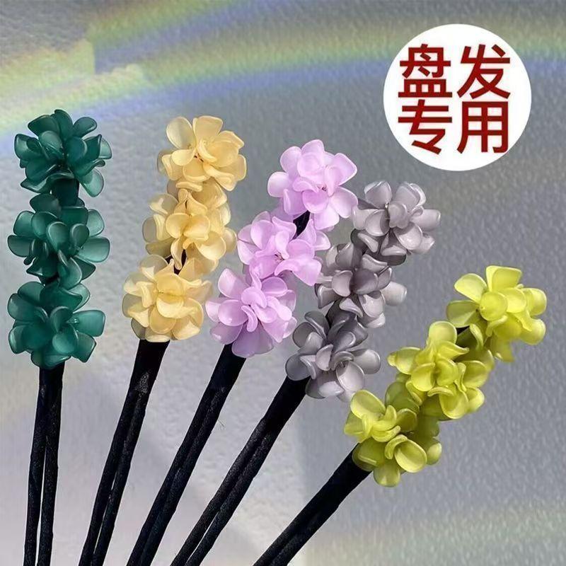 懒人丸子头花苞头气质头饰升级款丸子头绣球盘发棒小众发饰商品图