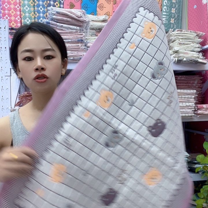 棉紫色熊头纯棉面料