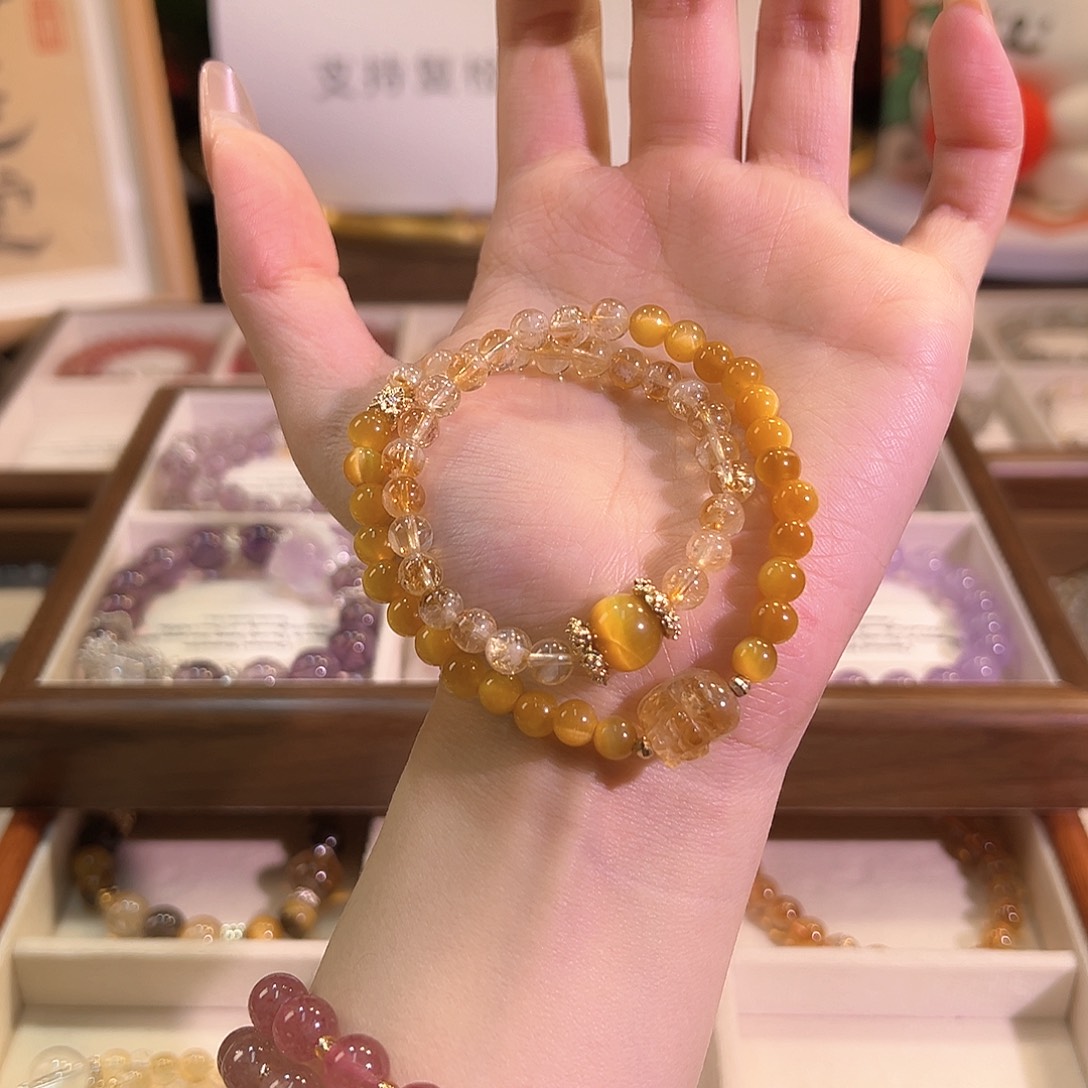 水晶手链未镶嵌黄塔晶